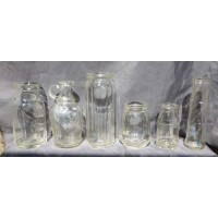 DECORATOR BOTTLES- 6 Crystal Clear Art Deco Period Food Jars/Bottle-Heinz-1920s   372399924609